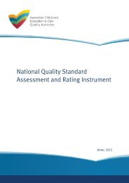 National Quality Standard Assessment and Rating Instrument - acecqa
