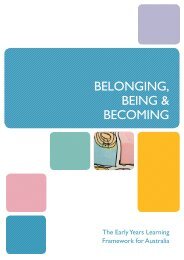 Belonging, Being and Becoming - Early Years Learning Framework