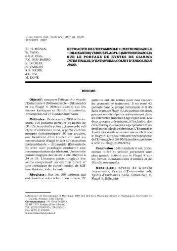 (metronidazole + diloxanide) versus flagyl ® (metronidazole)