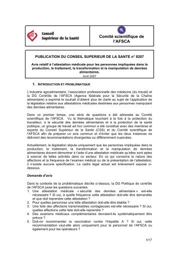 Avis relatif à l'attestation médicale pour les personnes ... - Health.fgov.