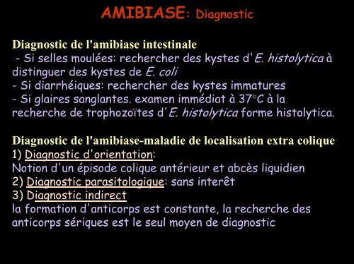 COPROLOGIE PARASITAIRE