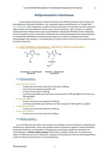 34-Anti-protozoaires et Anthelminthiques - PharmaEtudes