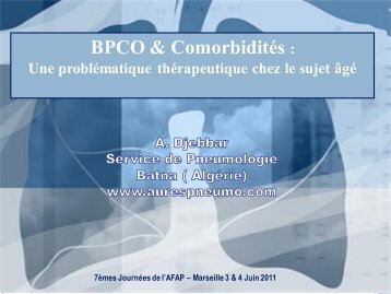 BPCO & Comorbidités : Une problématique ... - Aurespneumo....