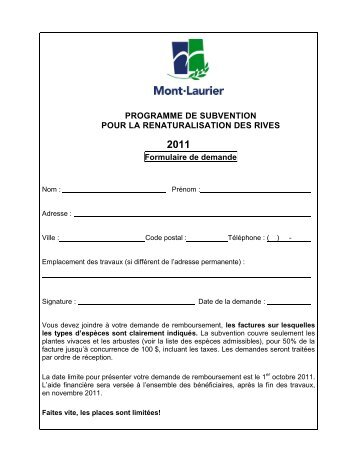 Programme de subvention pour la renaturalisation des rives