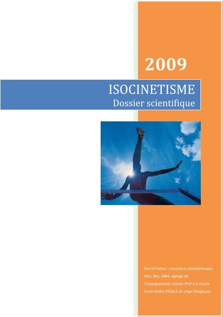 Dossier scientifique Isocinétisme - Elite Médicale