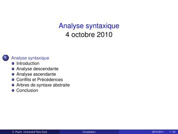 Analyse syntaxique - LRI