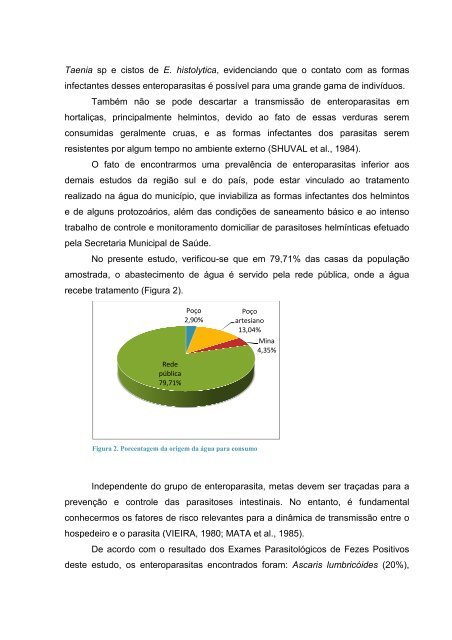 PREVALÊNCIA DE PARASITOSES INTESTINAIS EM ESCOLARES ...