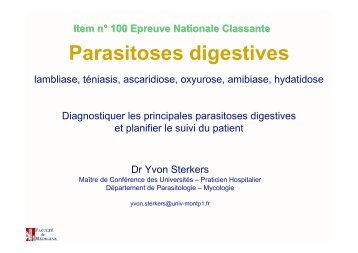 Diagnostiquer les principales parasitoses digestives - Atlas
