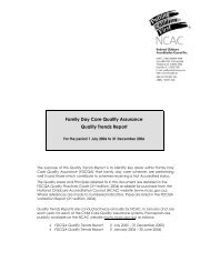 Family Day Care Quality Assurance Quality Trends Report ... - NCAC