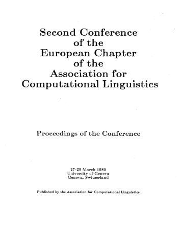 E85-1000 - the Association for Computational Linguistics