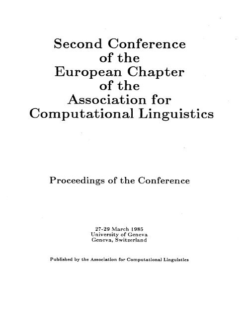 E85-1000 - the Association for Computational Linguistics