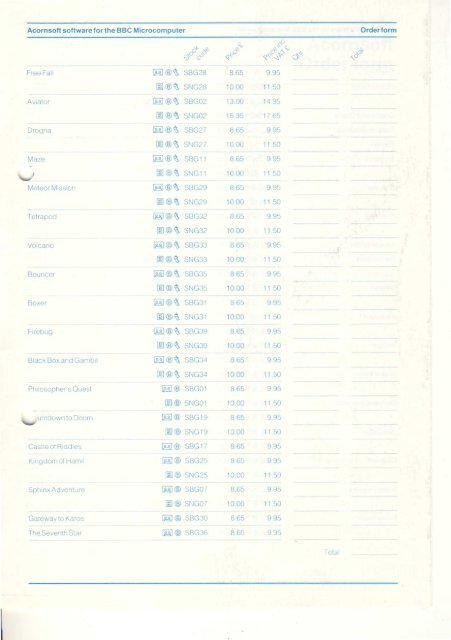 AMP17 Acornsoft Order Form Autumn 1984