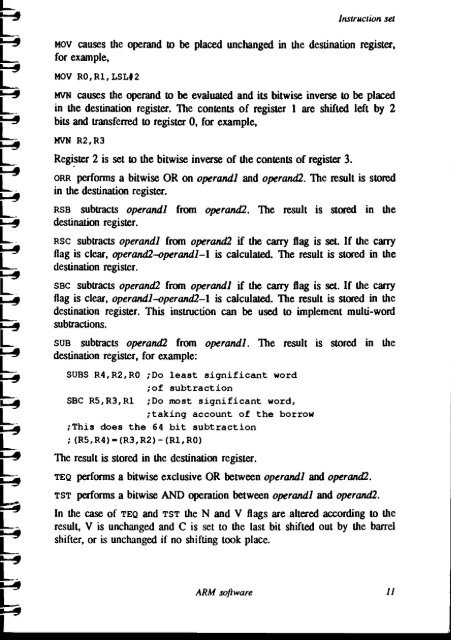 ARM Software reference manual