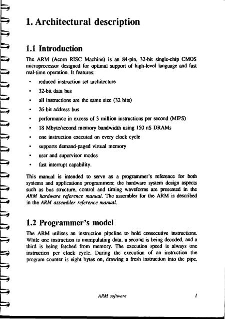 ARM Software reference manual