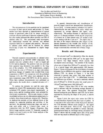 1997: Porosity and thermal expansion of calcined cokes - CARBON ...