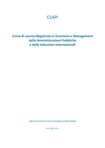 Corso di Laurea Magistrale in Economia e Management delle ...