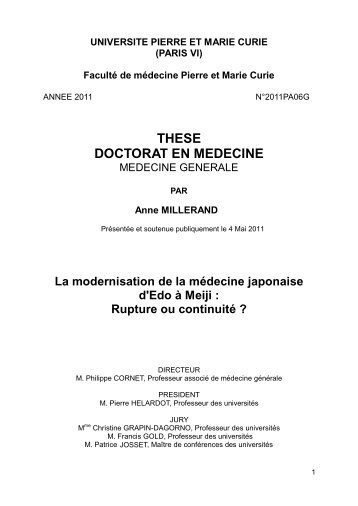 THESE DOCTORAT EN MEDECINE - CMGE - UPMC