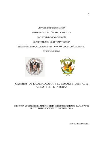 cambios de la amalgama y el esmalte dental a altas temperaturas