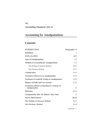 (AS) 14 Accounting for Amalgamations