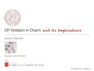 CP Violation in Charm - Infn