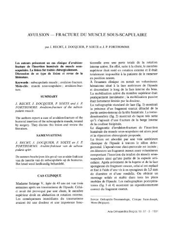 avulsion — fracture du muscle sous—scapulaire - Acta ...