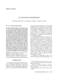 mise au point review article la contention - Acta Orthopaedica Belgica