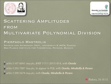 Scattering Amplitudes from Multivariate Polynomial Division - Infn