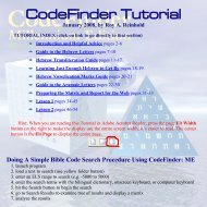 CodeFinder: Millennium Edition tutorial - Codes in the Bible