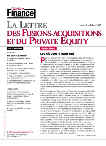 La Lettre des Fusions-Acquisitions et du Private Equity n°3