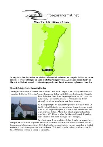 Miracles et dévotion en Alsace - Infos-paranormal.net