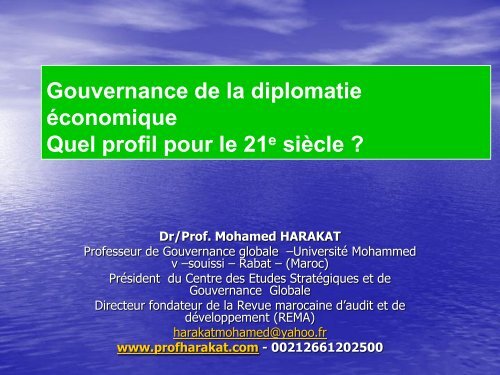 Gouvernance de la diplomatie économique Quel profil pour ... - cafrad