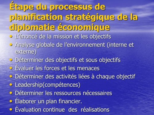 Gouvernance de la diplomatie économique Quel profil pour ... - cafrad