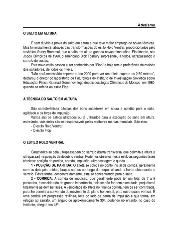 Atletismo O SALTO EM ALTURA É sem dúvida a prova do ... - ADECT