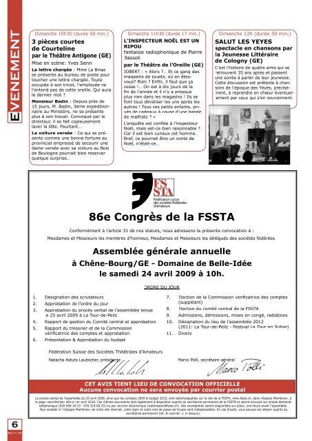 Congrès FSSTA 2010: les Genevois nous accueillent! L'Ouvre-Boîte ...