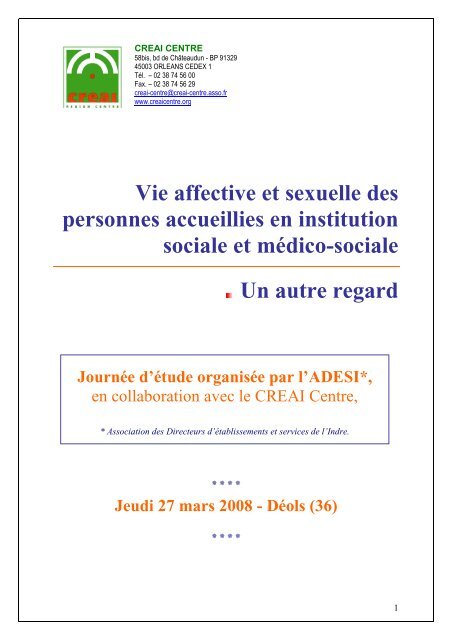 Vie Affective Et Sexuelle Des Personnes Accueillies Creai Centre Vie Affective Et Sexuelle Des Personnes Accueillies Creai Centre