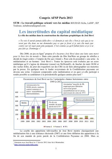 José Bové, « leader charismatique ». - Congrès AFSP