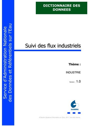 Dictionnaire de données - (pdf) - Sandre - Eaufrance