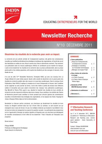 Newsletter Recherche 10 - EM Lyon