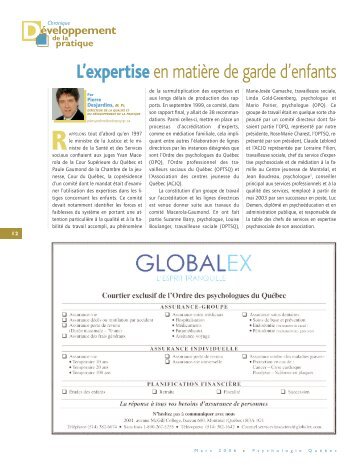 L'expertise en matière de garde d'enfants - Ordre des psychologues ...