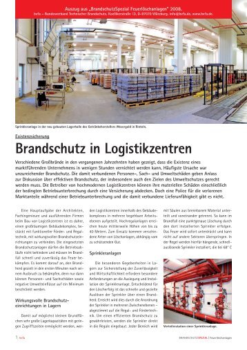 Brandschutz in Logistikzentren - bvfa