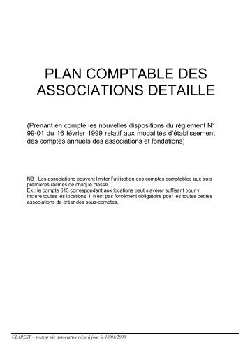 PLAN COMPTABLE DES ASSOCIATIONS DETAILLE - drjscs