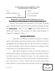responses and objections of moelis & co., llc to subpoena