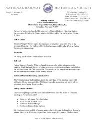 Winter Board Meeting Minutes - NRHS - National Railway Historical ...