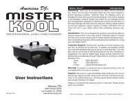 Manual for American DJ Mister Kool Fog Machine