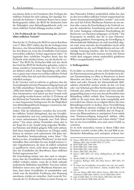 Zusatzmaterial zu AL 2007, 124 Menges - Ad Legendum