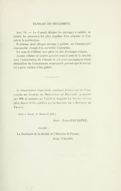 Mémoires de Jacques de Mercoyrol de Beaulieu