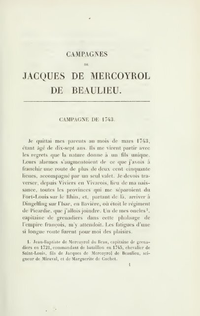 Mémoires de Jacques de Mercoyrol de Beaulieu