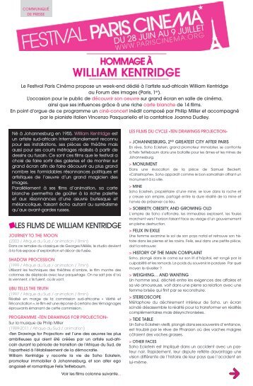 Hommage à William Kentridge.pdf - Paris Cinéma