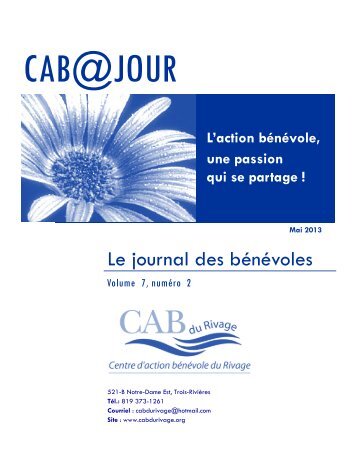 Journal CAB@JOUR - Centre d'action bénévole du Rivage