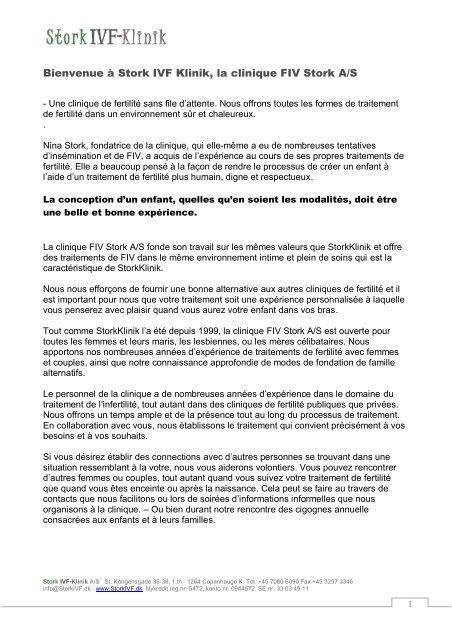 Informations Sur Le Traitement Fiv - Stork Klinik